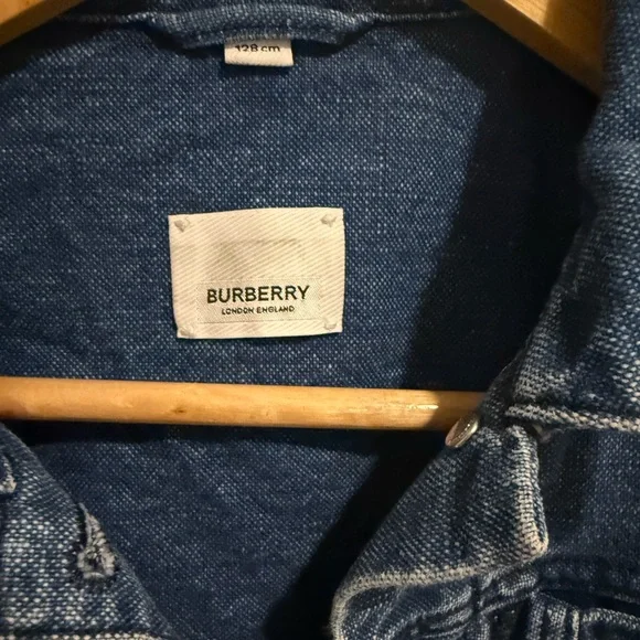 Excellent Burberry Logo Designer Blue Denim Jacket Kids size 8Y 128cm - Picture 4 of 15